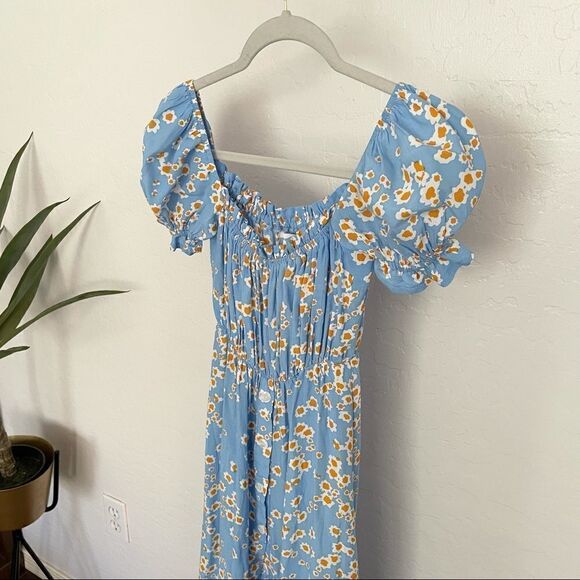 FAITHFULL THE BRAND Blue Daisy Midi Dress - Picture 4 of 7
